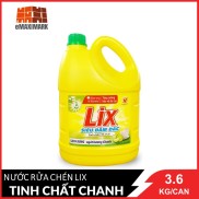 Nước Rửa Chén Lix Ngát Hương Chanh 3.6Kg Can