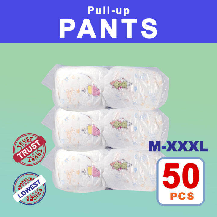 Kids Guard Baby Pull Up Pants Baby Disposable Diapers 50 Pcs Baby Pull