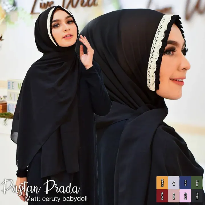 Long shawl Pasmina Prada Renda Tabur / pashmina premium / hijab pastan /  pasmina ceruty / kerudung | Lazada Indonesia