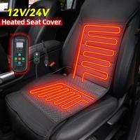 Funda Protectora Inigente Para Asiento De Coche,Calentador De Cojín Con Calefacción De Cuero PU,De 12V, 24V, 30W,Con Estilo,Para Invierno