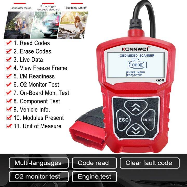 OBD Car Diagnostic Tool Engine Test Code OBD2 Scanner For BMW Mercedes