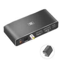 Switcher พร้อม EARC สำหรับ5.1CH AT3 DTS Splitter AUX Coaxial DAC Extractor ไปยังเครื่องขยายเสียงและลำโพง