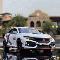 TYPE-R รถโมเดลรถของเล่นโลหะหล่อจากโมเดลรถยนต์สปอร์ตรถของ HONDA CIVIC ของขวัญของเล่นเด็กเก็บสะสมไฟและเสียง