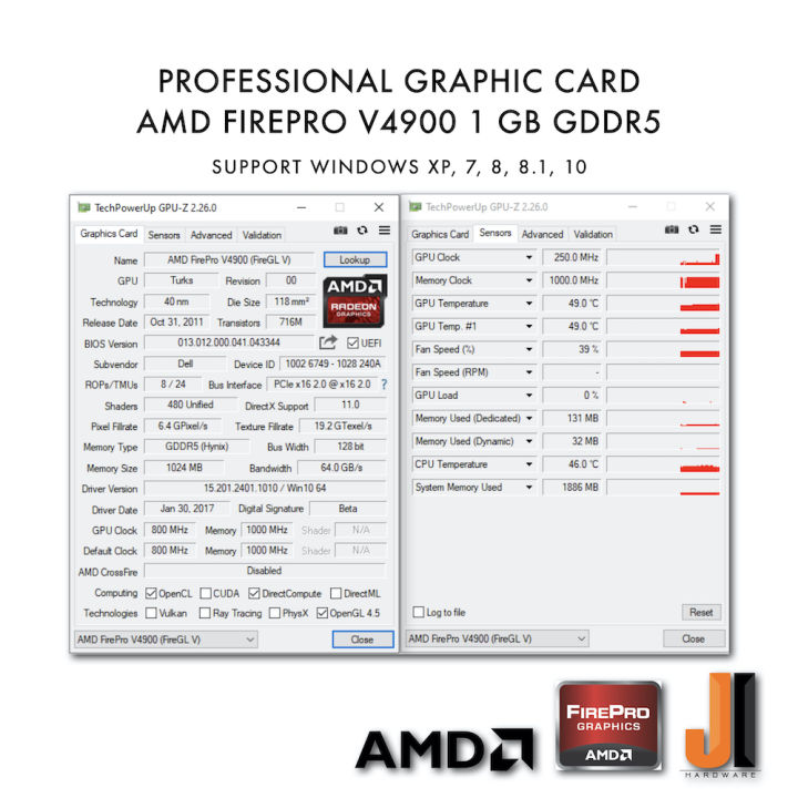 amd-firepro-v4900-1gb-128-bit-gddr5-มือสอง