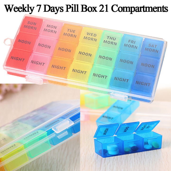 Buy Wholesale China Pill Box Organizer 7 Day 21 Slots Medicine Storage Box  Weekly Mini Medication Organizer & Pill Box Organizer Storage Medicine at  USD 2.35