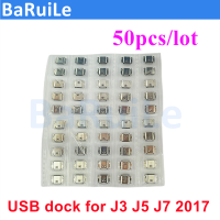 BaRuiLe 50ยูนิต USB Chargy Penyambung Dok Pelabuhan untuk Samsung J3 J5 J7 J330 J530 J300 J320 J500 J700 Pengecas Mikro Sket ปลั๊ก