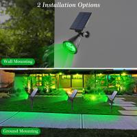 T-SUN 1/2/4 Packs Green Led Solar Lights Solar Spotlight Waterproof Solar Wall Light Solar Garden Light Solar Lamp Outdoot