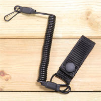 【CW】Elastic Lanyard Rope Safety Strap Rope Key Ring Chain Flashlight Hunting Accessories Tactical Anti-Lost Military