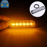 Ninjiayi 6LED Car Strobe Warning Light Grill ไฟกระพริบไฟฉุกเฉิน