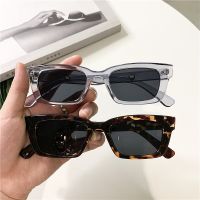 New Korean Style Metal Hinge Sunglasses Ladies Small Rectangle Sunglasses Blackout Leopard Print Hip-hop Sunglasses