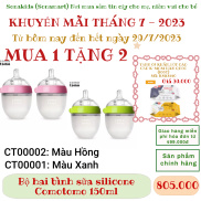 BỘ HAI BÌNH SILICONE COMOTOMO 150ML