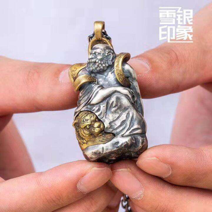 handmade-guanyin-bodhisattva-จี้-s925เงินสเตอร์ลิงผู้ชายและผู้หญิงรุ่นสำหรับความมั่งคั่งป้องกันและจี้ความปลอดภัยไม่จางหายต้นฉบับนำเข้า