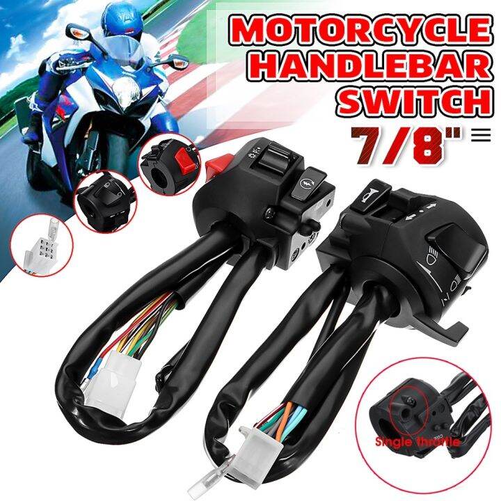 1Pair Motorcycle 7/8 Handlebar Control Switch Horn Turn Signal
