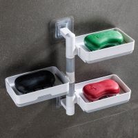 Multi Layer Suction Cup Soap Dish With Drain Water Mobile Space Saving Bathroom Soap Holder For Storage Container Dishes Box Soap Dishes