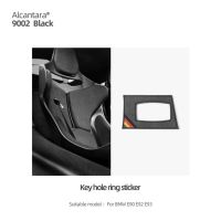 Alcantara สติกเกอร์ E90ติดรถยนต์สำหรับ Bmw 3ชุด E92 E93สวิตช์ติดเครื่องยนต์สติกเกอร์กรอบติดขอบรูกุญแจอุปกรณ์ตกแต่งภายในประสิทธิภาพสูง