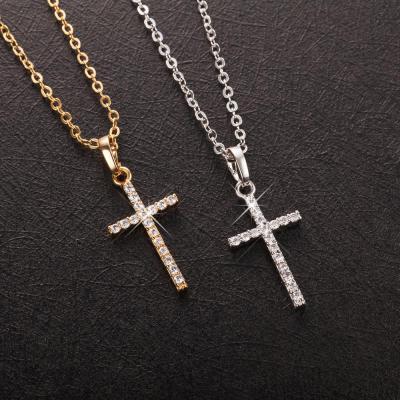 【CW】Fashion Female Cross Pendants dropshipping Gold Black Color Crystal Jesus Cross Pendant Necklace Jewelry For Men/Women Wholesale
