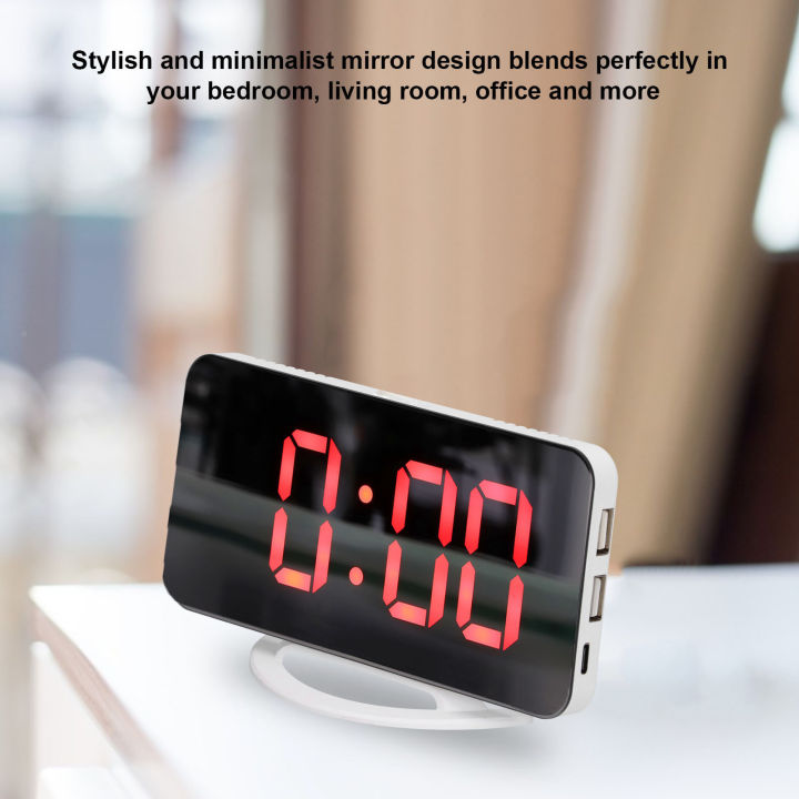 นาฬิกากระจก-led-ฟังก์ชั่นเลื่อนออกแบบอย่างมืออาชีพนาฬิกาปลุกขนาดกะทัดรัดสำหรับบ้านสำนักงานสำหรับห้องนอน