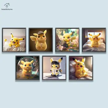 Pikachu and eevee framed diamond painting