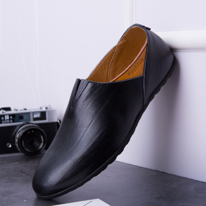รองเท้า-zbjfdoudou-รองเท้าหนังขนาดเล็กลำลองผู้ชายรองเท้าขับรถแบบมินิมอล