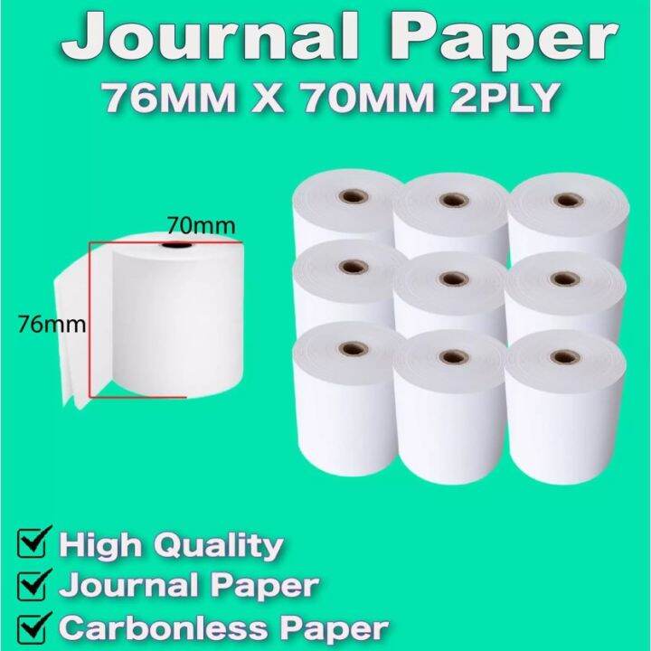 PAPER ROLL 1 Roll 76x70 2ply Journal Paper Receipt For Thermal ...