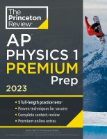 หนังสืออังกฤษใหม่ Princeton Review AP Physics 1 Premium Prep, 2023 : 5 Practice Tests + Complete Content Review + Strategies &amp; Techniques (College Test Preparation) [Paperback]