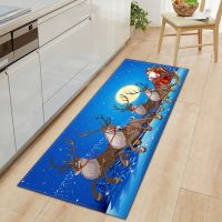 Christmas Kitchen Mat Entrance Doormat Living Room Bedroom Hallway Decorations Floor Carpet 3D Home Bathroom Non-Slip Rug