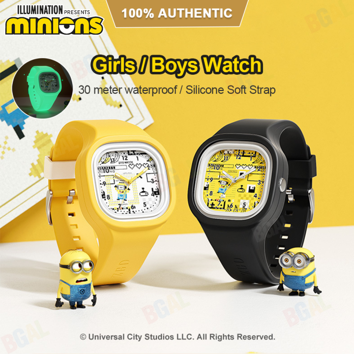 100-ของแท้-minions-นาฬิกาสำหรับเด็กผู้หญิงนาฬิกากันน้ำนาฬิกาควอตซ์สำหรับเด็กนาฬิกาข้อมือเด็ก-ของขวัญคริสต์มาส-luminous-watch-for-girl-8877