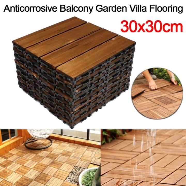 30x30CM Garden Deck Tiles Decking Floor Interlocking WPC Decor | Lazada PH