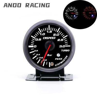 CNSPEED 3 BAR 60mm 2.5 Boost Turbo Gauge White Amber Light Dual Led Display With Peak Warning YC101410