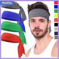 MUMU คุณภาพสูง หมวกกลางแจ้ง หัวผูก Jogging Sport Sweatband กิ๊บติดผมโยคะ ที่คาดผมสำหรับเล่นกีฬา ที่คาดผมโจรสลัด