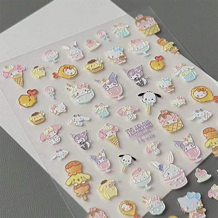 bm-stickersy-ชุดทำเล็บกันน้ำนูนสามมิติเล็บศิลปะไอศครีมสติกเกอร์-sanrio-น่ารักสำหรับนักเรียนเกาหลี3d-di