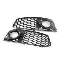 Honeycomb Mesh Frame Fog Lamp Grille Parts for Audi A4 B8 RS4 2009-2012 Glossy Black 8KD807682 8KD807681