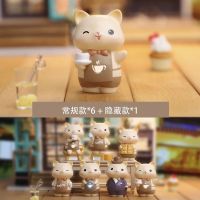 WanYou  Doll ของแท้ Meow Meow Coffee House Blind Creative Desktop ตกแต่งแมวน่ารักดื่มกาแฟน่ารัก HAND-made ของขวัญวันเกิด