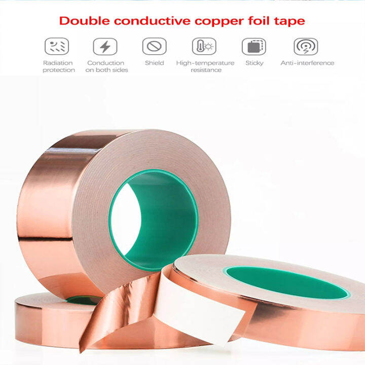 20 Meters Double Side Conductive Copper Foil Tape EMI Antistatic