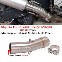 Slip On For SUZUKI SV650 SV 650 SV650X 2003-2015 Motorcycle Exhaust Escape Modified Mid Link Pipe Connecting 51mm Moto Muffler