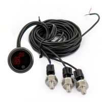 Medidor De Presión De Para Barra De Coche, Pantalla Digital LED Roja, Barra PSI Con 3 Ezpias,Sensor De Presión 1/8NPT