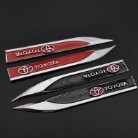 Style 2 X Metal TOYOTA Logo Car Side Fender Decorative Blade Emblem Badge Sticker Blade For TOYOTA hui