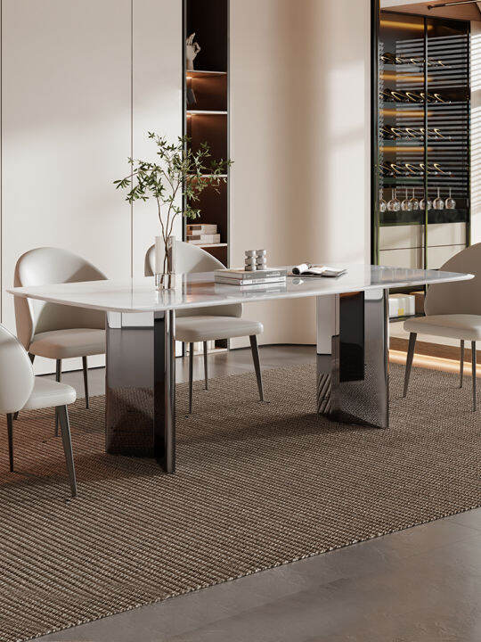 Highend luxury natural marble dining table and chair simple modern