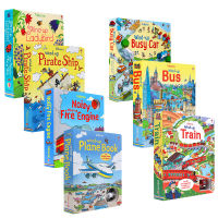 Pre sale Usborne windup track book 7 volumes fire engine plane car train bus English original parent-child interactive educational vehicle toy book