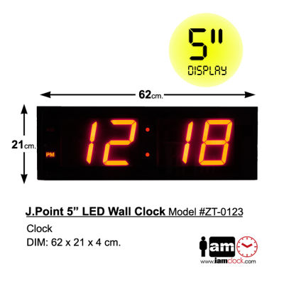 นาฬิกาดิจิตอล J.Point 5" LED Wall Clock ZT-0123