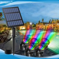 Outdoor Solar Panel Landscape Spotlight LED Solar Underwater Light for Swimming Pool Light Control Garden Landscape Lawn Lamp