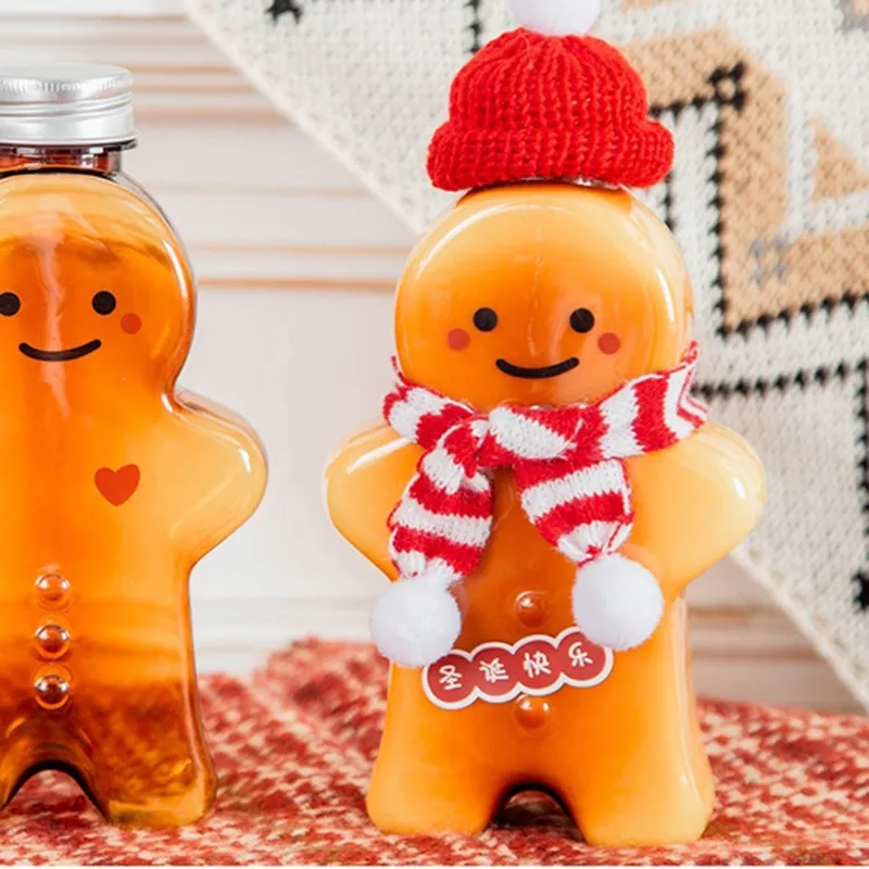 Christmas Tea Drink Bottle Gingerbread Man Drink Cup Christmas