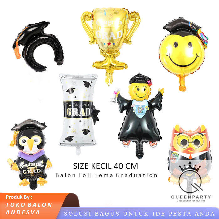 Balon Wisuda Mini / Balon Foil Graduation Mini / Balon dekorasi