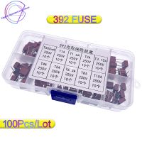 100Pcs/lot 392 square fuse package mixed box 8x4MM T500mA T1A T1.6A T2A T3.15A T4A T5A T10A 250V 10 specifications 10 each