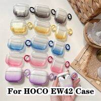 【Discount】For HOCO. EW42 Case Gradient blue Transparent for HOCO EW42 Casing Soft Earphone Case Cover