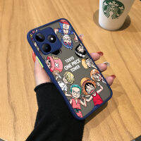 GGK N53การ์ตูน Realme Realme C53 Narzo,เคสมีน้ำค้างแข็งโปร่งใสเคสใส่โทรศัพท์แข็งคู่หูลูฟี่ดีไซน์ Zoro BROOK Sanji กล้องปกหลังแบบเต็มกันกระแทก