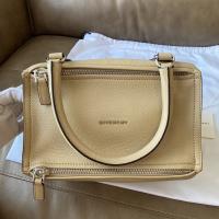 New! Givenchy Small Pandora Bag in Grained Leather Beige Camel