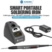 Sunshine S210 Smart Portable Soldering Iron/100W High Power /100-450C Adjustable/Induction Sleep/Compact/Mini Soldering Station