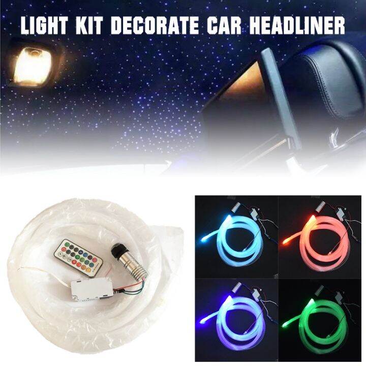 12V Audio Fiber Optic Star Light Kit Decorate Car Headliner Roof
