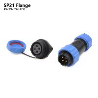 SP21 IP68 Flange Type Waterproof Aviation connector 2 3 4 5 7 9 12 Pin power cable connector Electric plug socket